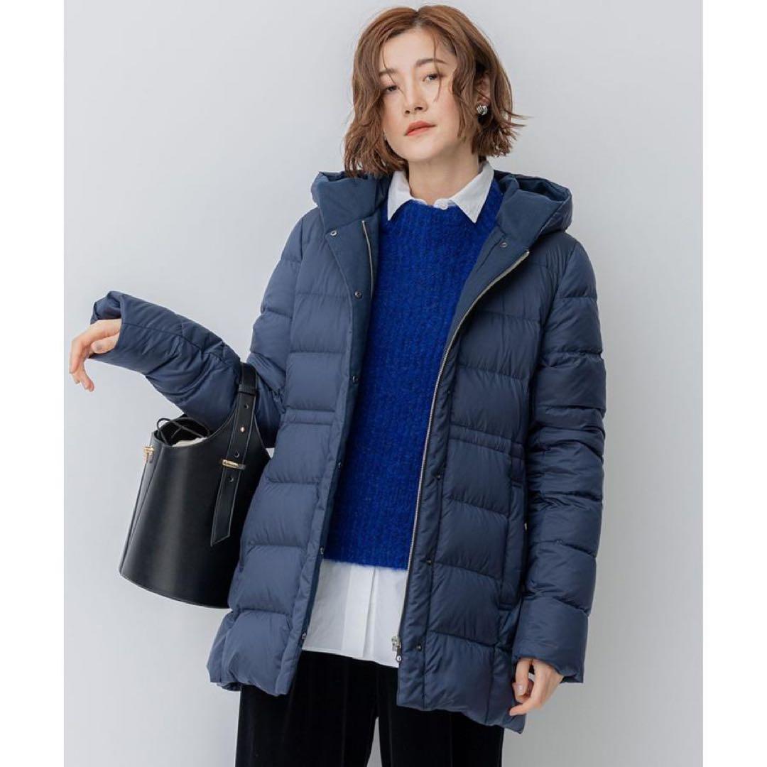 【✨美品✨】23区シレータフタ ミドル丈 ダウンコート　サイズ42 ネイビー系