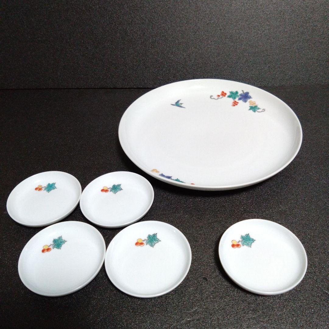 新品 有田焼 肥前赤絵窯元 鷹巣　プレートセット　お祝い