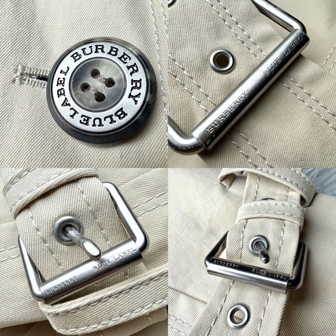 美品✨バーバリーブルーレーベル トレンチコート ノバチェック ベージュ 40