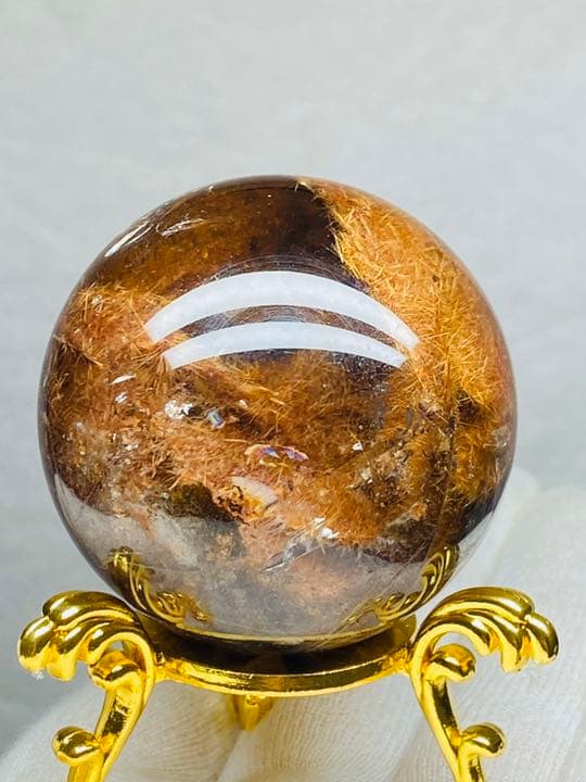 直径48.2㍉ タイチンルチルクォーツ 大量のルチル金針で出来た天然洞 貴重