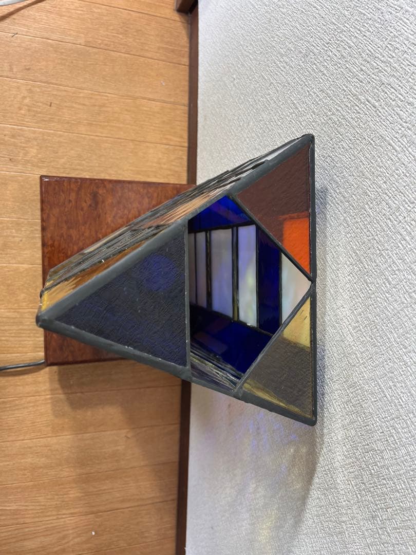 ステンドグラス ランプ ライト レトロ 店舗 ナイトランプ 杢目 ステンドガラス