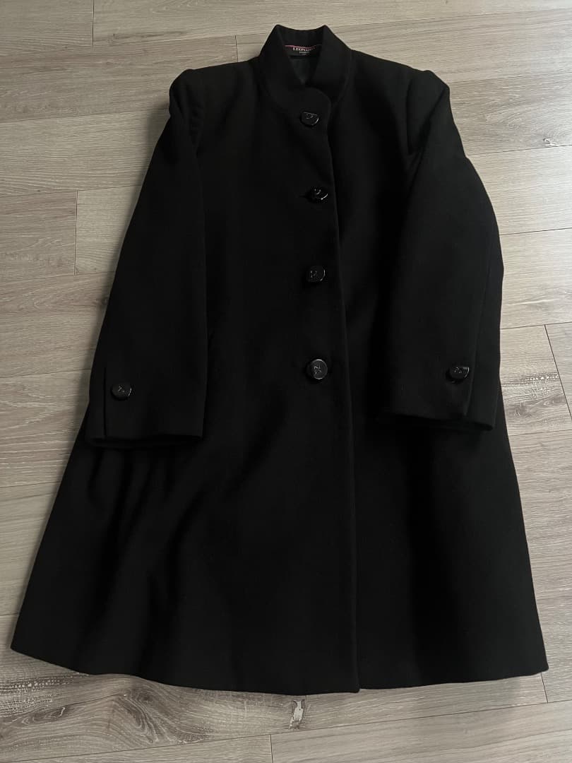 【美品】LEONARD レオナール　カシミヤ 混 ロングコート 薔薇 花柄