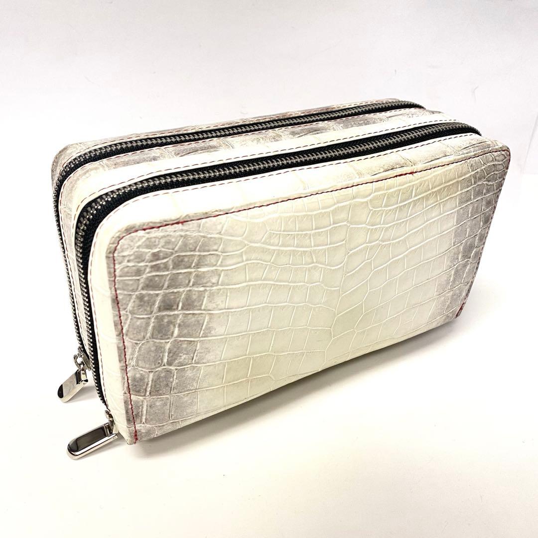 美品　定価55万　モードアレーズ　ヒマラヤクロコダイル　特注セカンド２連ジップ