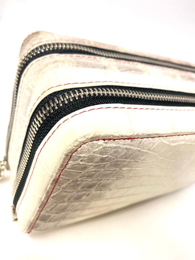 美品　定価55万　モードアレーズ　ヒマラヤクロコダイル　特注セカンド２連ジップ