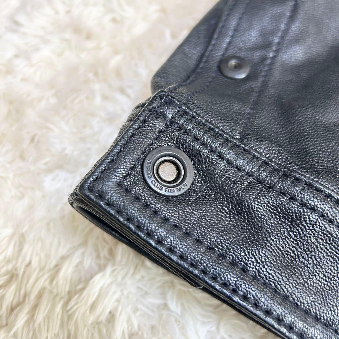 美品✨ NICOLE シングルライダース レザー ブラック 内側ワインレッド