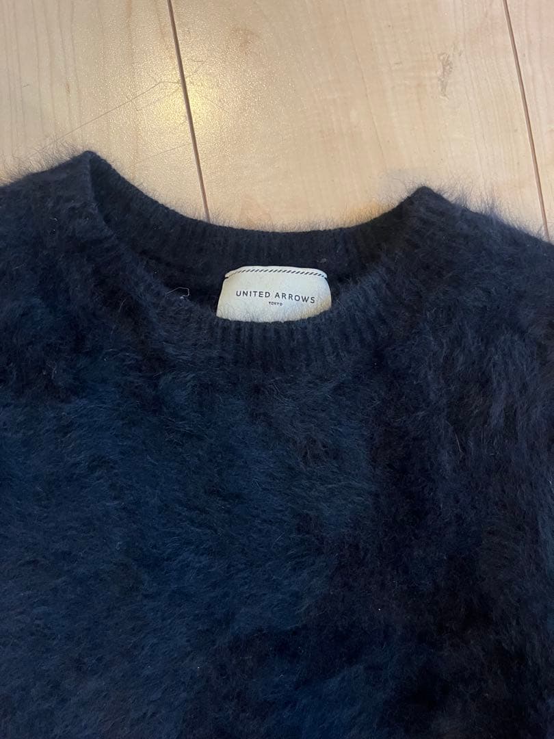 UNITED ARROWS フォックスカシミヤクルーネックニット (NAVY)