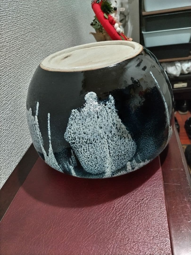 「白萩釉窯変花瓶」