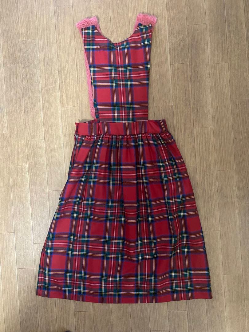 COMME des GARCONS GIRL 赤タータンチェックワンピ S