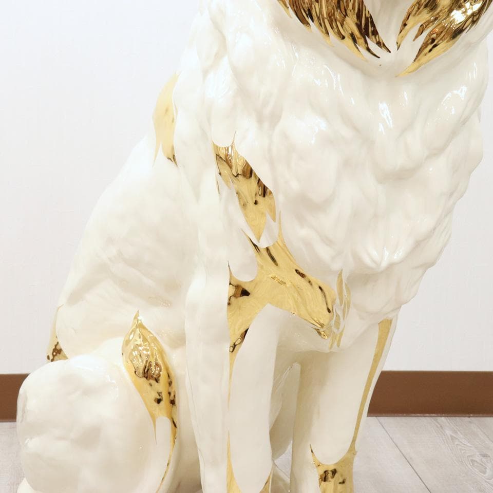 陶器 動物 ライオン 置物 イタリア製 獅子 オブジェ 高級