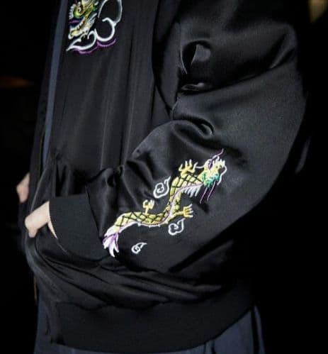 【新品】McGREGOR MODERN　メンズ　刺繍　ドラゴン　ブルゾン　黒　M