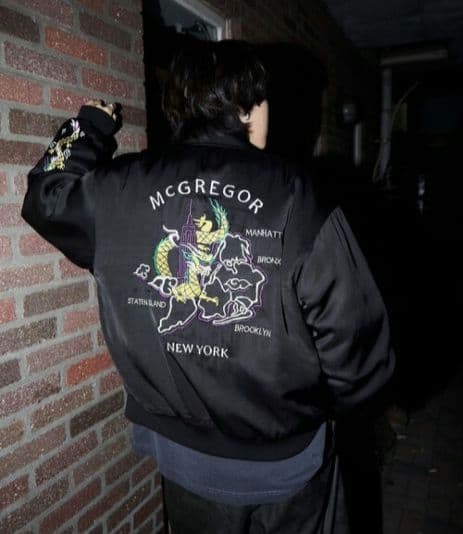 【新品】McGREGOR MODERN　メンズ　刺繍　ドラゴン　ブルゾン　黒　M