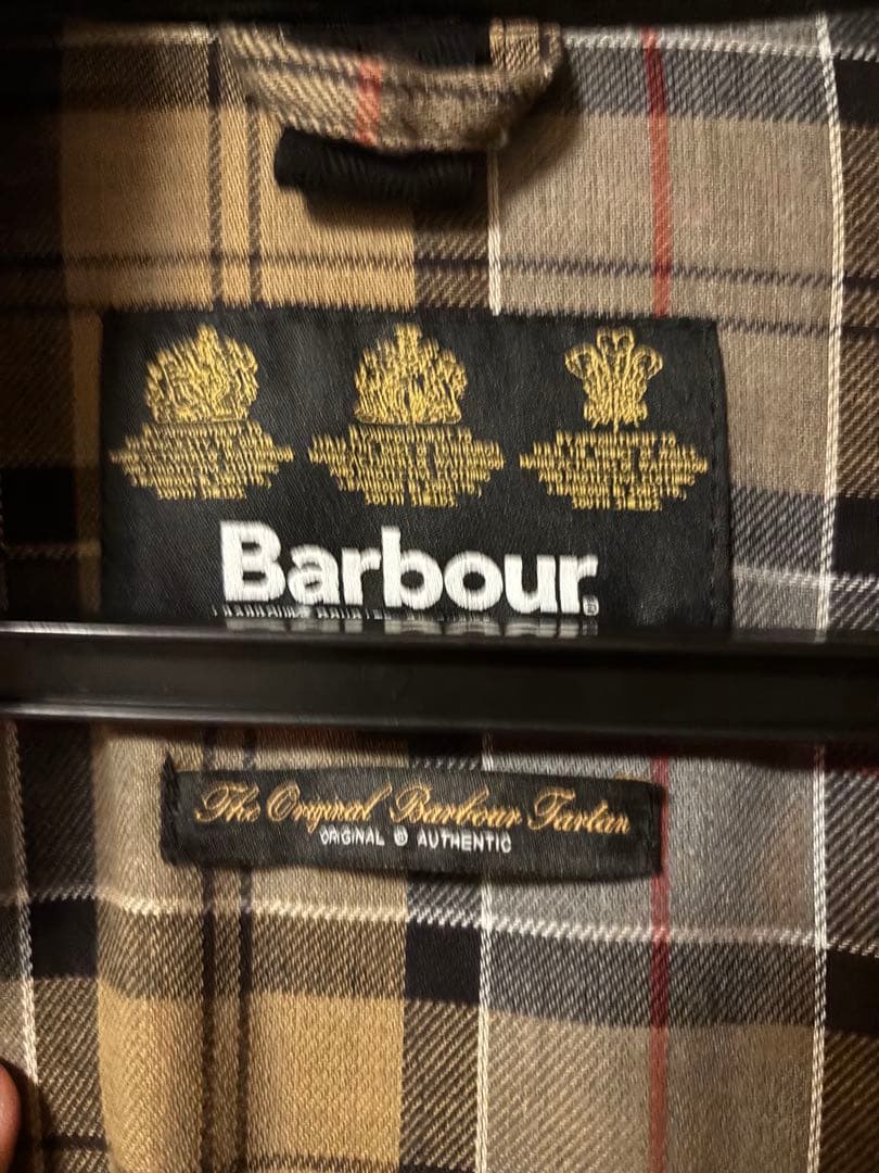 美品 Barbour border SL サイズ36 ダークネイビー