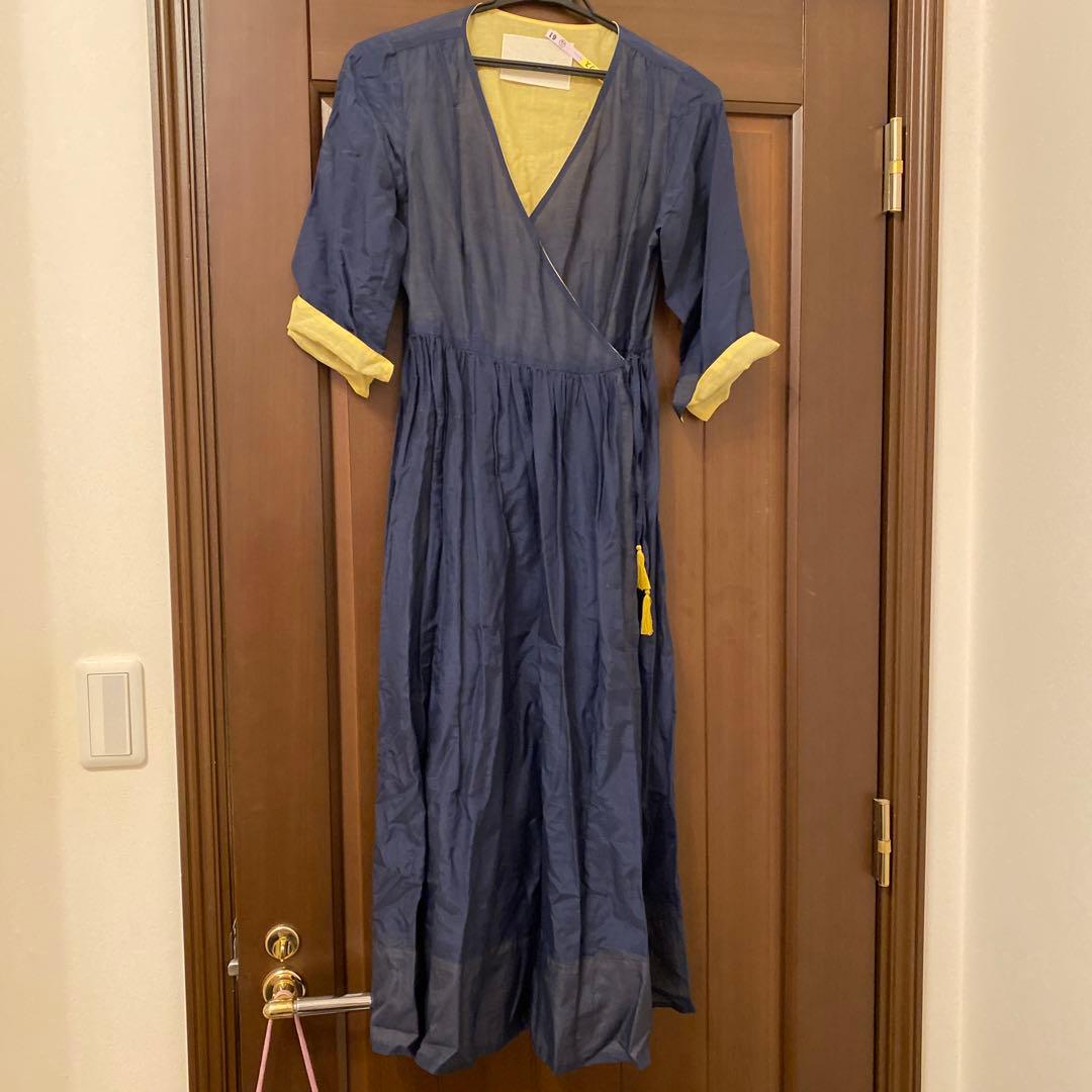 マイラン カシュクールワンピース　ネイビー　クリーニング済