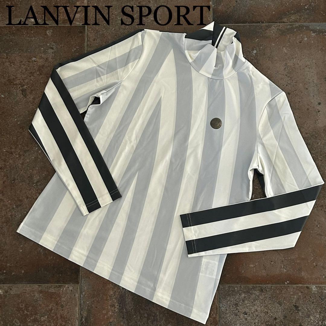 LANVIN SPORT トップス カットソー ストライプ モックネック 長袖