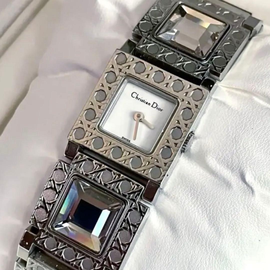 美品✨クリスチャンディオール シルバー　ラ・パリジェンヌ スクエア 稼働 付属品