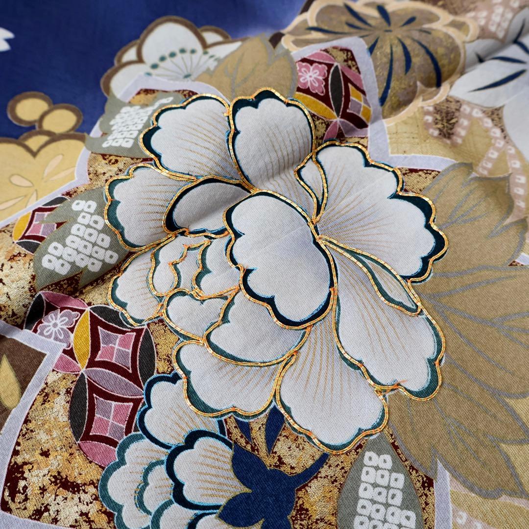 振袖セット 濃紺にゴールド 美品