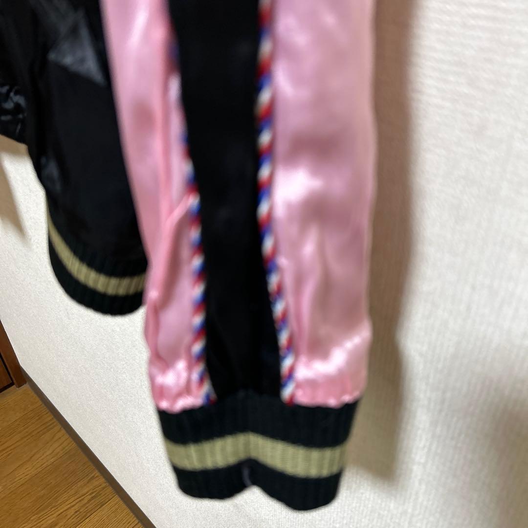 新品　XL スカルワークス　ドクロ　スカジャン　ブラック　ピンク