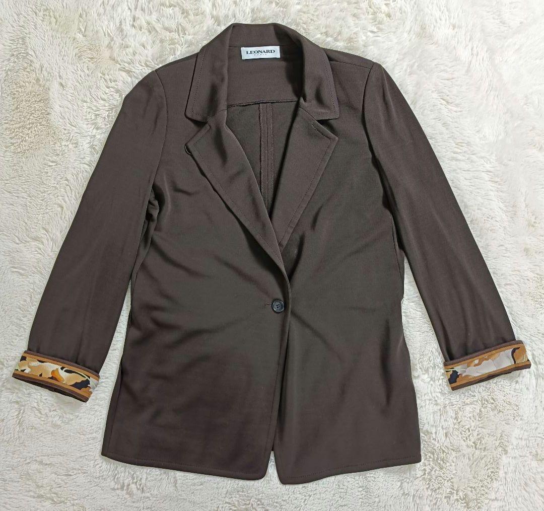 よしリン様LEONARD パンツスーツ【サイズ44 XL相当】【ブラウン】