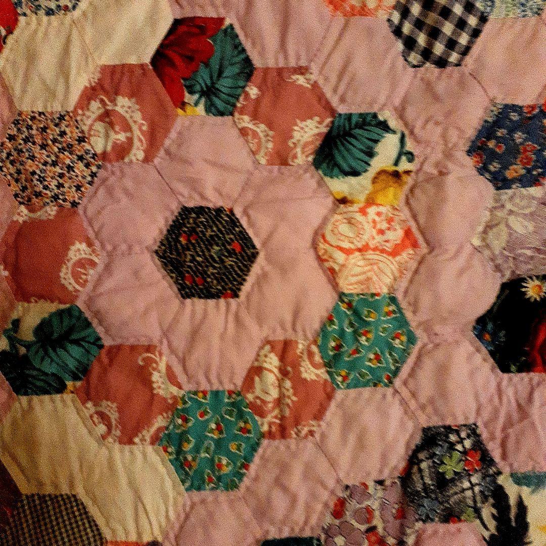 ⭐超美品！手縫いアンティークキルト　68 A-1