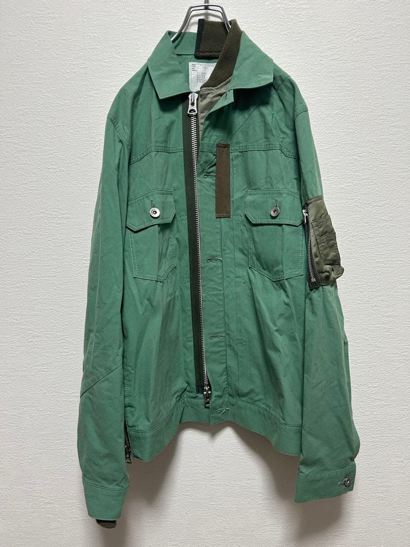sacai 21SSコットンナイロンオックスフォードブルゾン