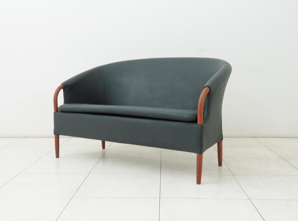 デンマーク NIELAUS&JEKI MOBLER 2人掛けソファ 本革×チーク