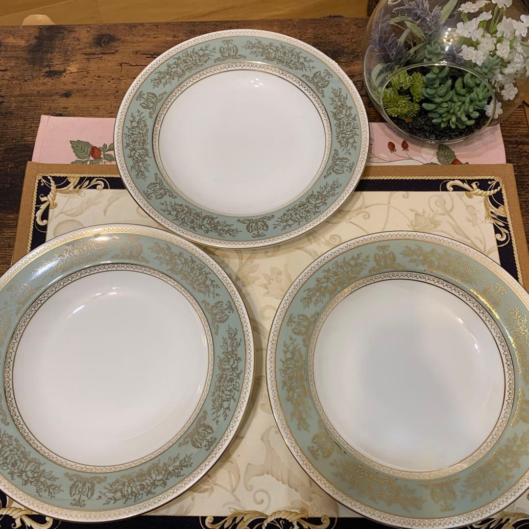 ウェッジウッド コロンビア　セージグリーン 23cmサラダボウル6枚