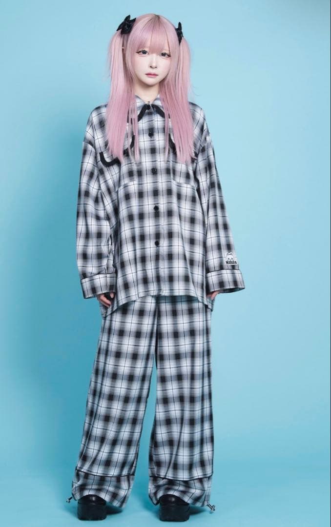 Hauls - おでかけパジャマ風シャツ　おずぼん　上下セット