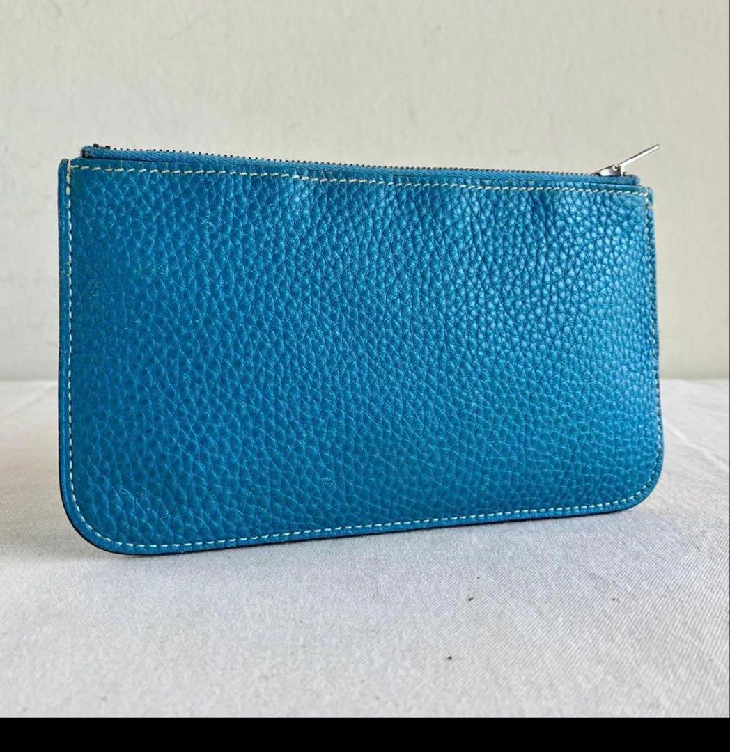 小物 Vintage Hermes Dogon Coin Purse Sky Blue