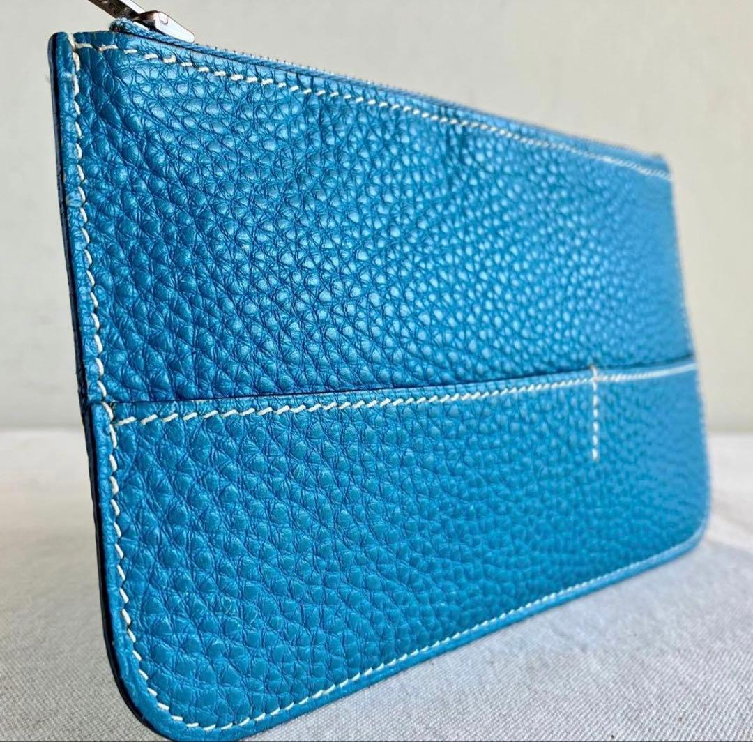 小物 Vintage Hermes Dogon Coin Purse Sky Blue