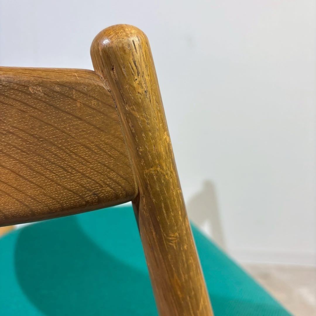 柏木工　ナチュラル　ターコイズブルー　アームチェア　ロビーチェア