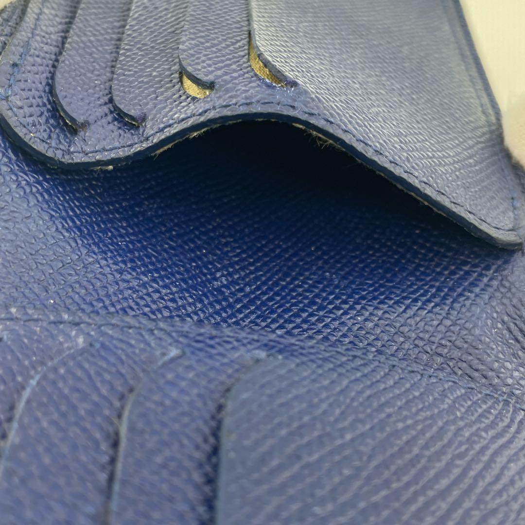 dunhill ダンヒル ネイビー レザー 二つ折り財布