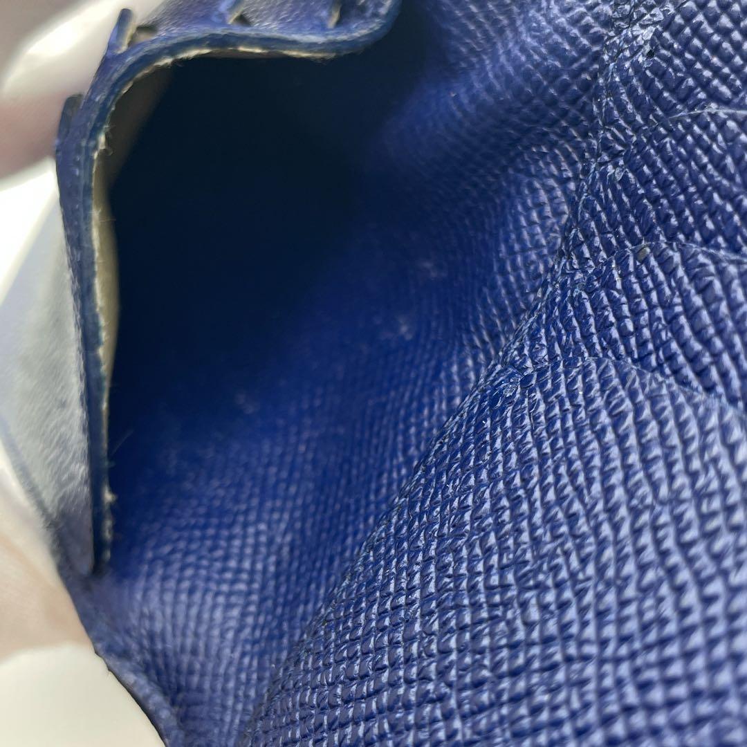 dunhill ダンヒル ネイビー レザー 二つ折り財布