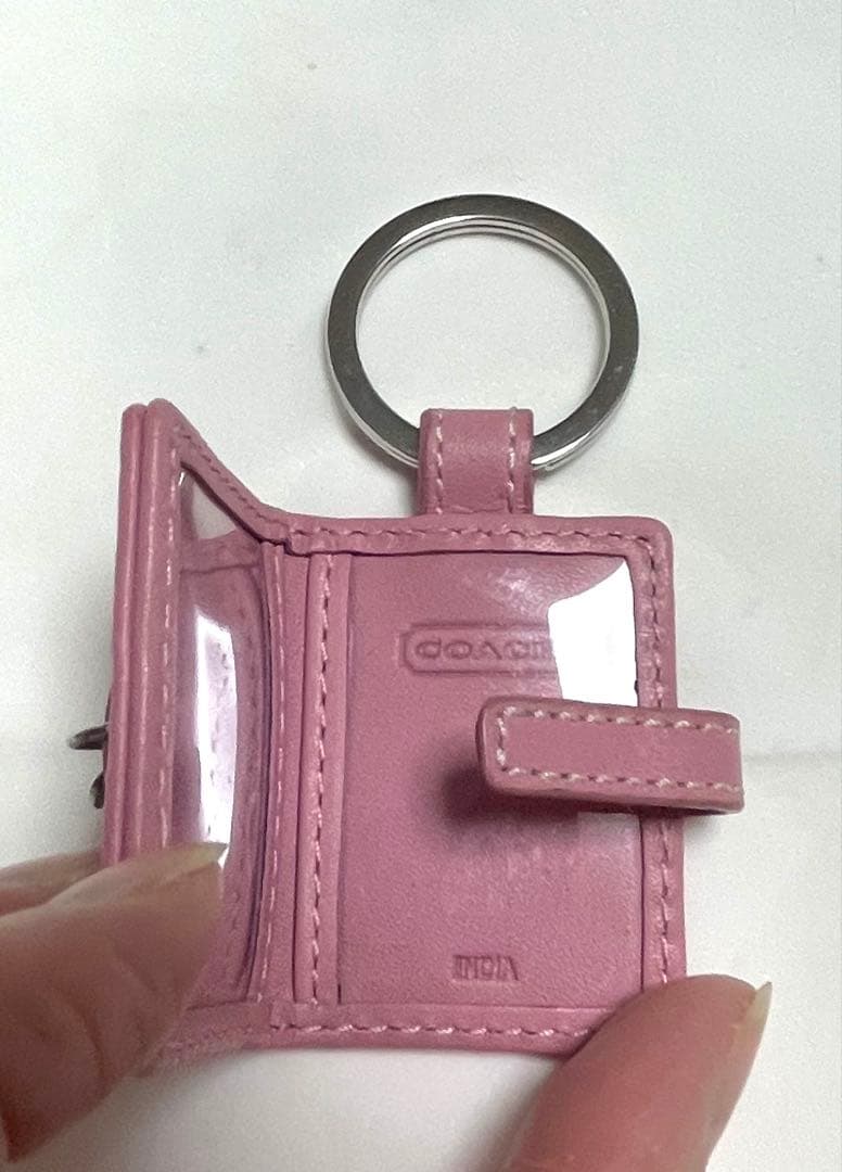 【美品】コーチ COACH キーホルダー 写真 キーリング フレーム チャーム
