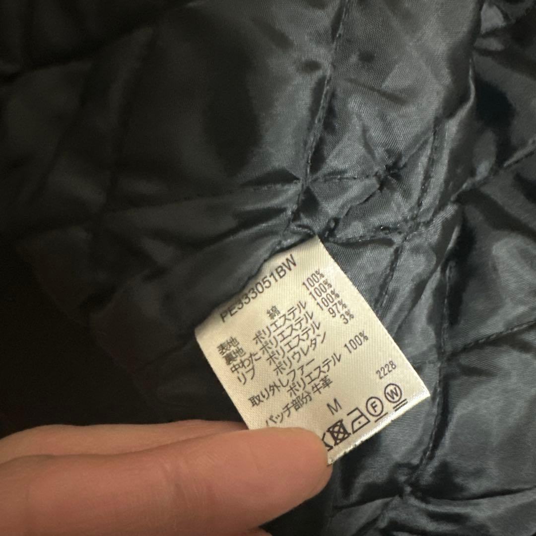 Perushu ヴィンテージライクデニムフードファーブルゾン　ブラック