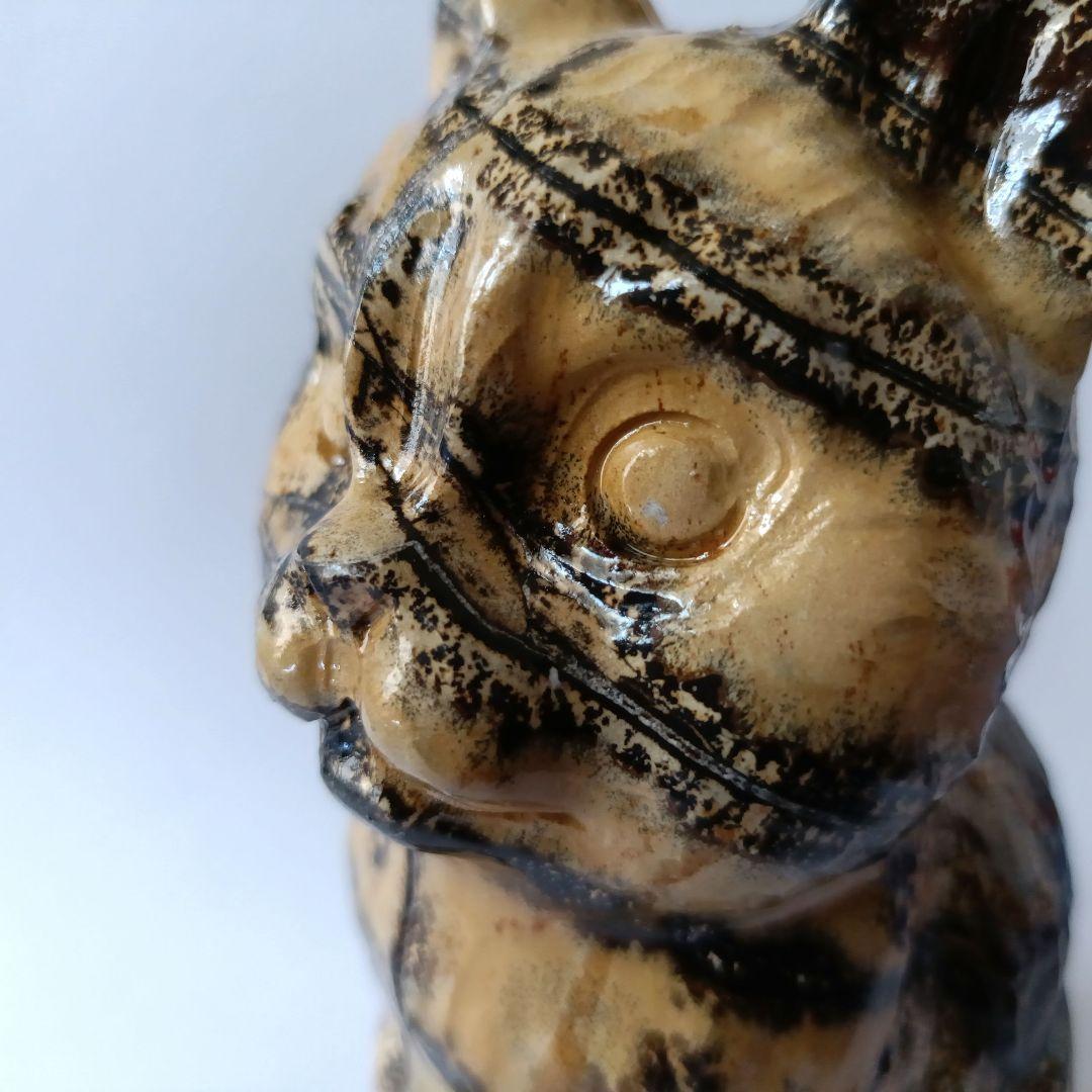 BIG✨ ピクチャージャスパー　絵画碧玉　お座り猫　天然石　パワーストーン　置物