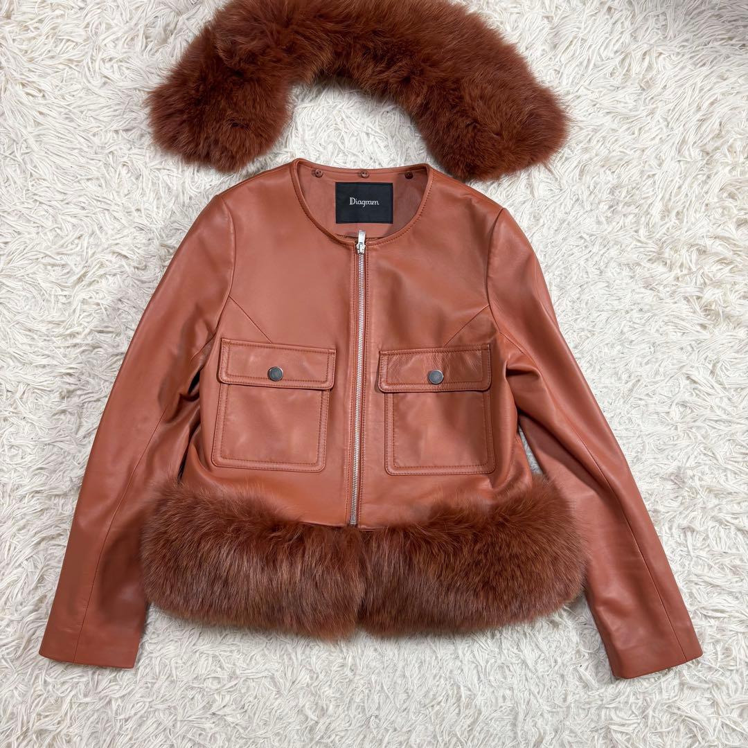 美品　Diagram グレースコンチネンタル　ファー　レザージャケット　4way