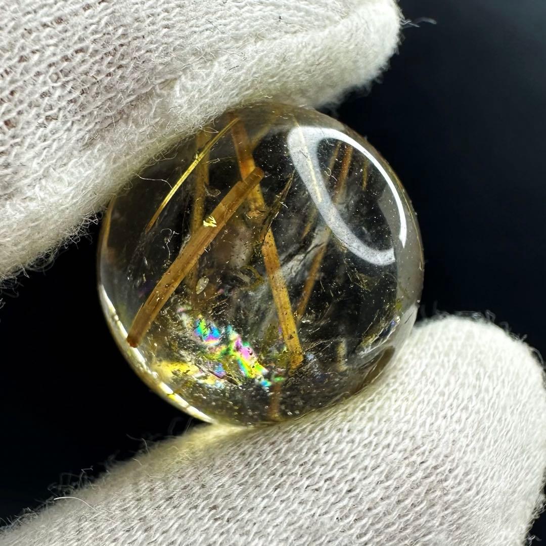 【財運・金運・事業運up❗️】レインボー☆タイチンルチル 丸玉 スフィアA1049