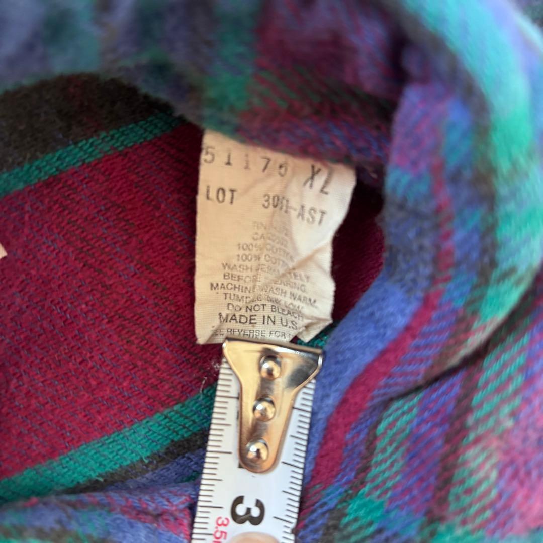 90s ファイブブラザー ネルシャツ ヘビネル 好配色 長袖フランネル