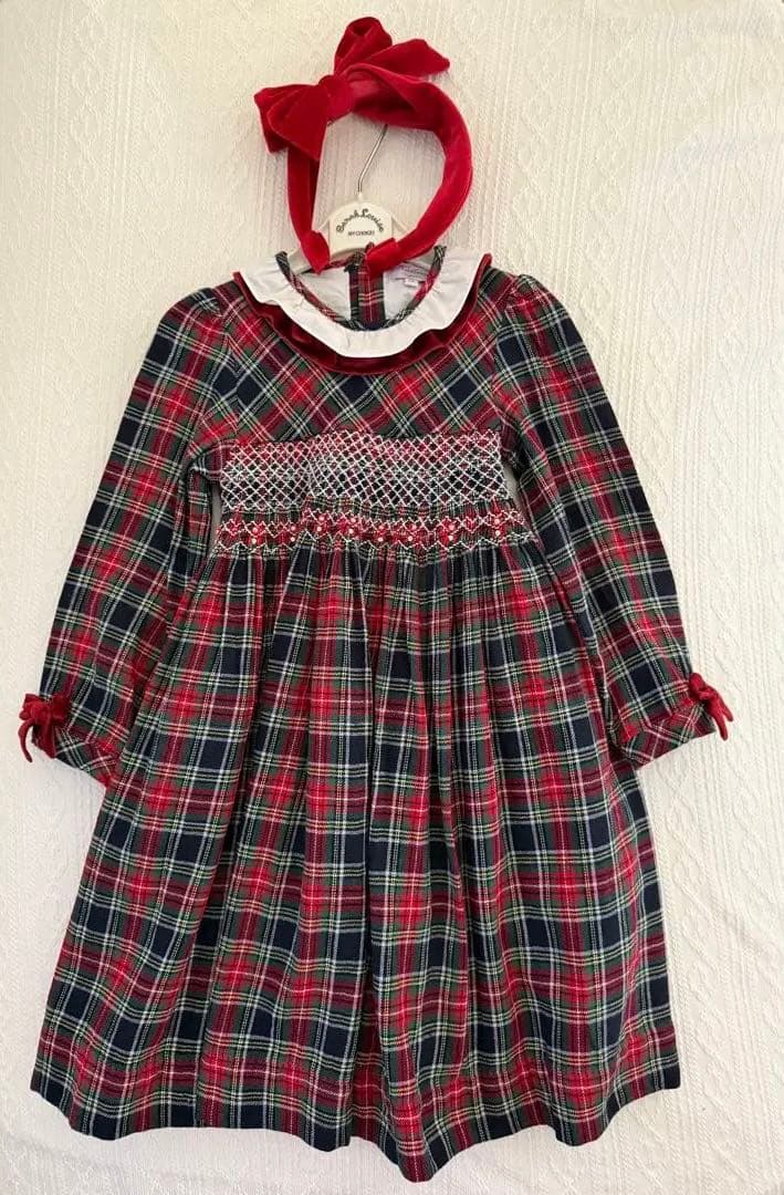 Kidiwi チェック柄長袖ワンピース