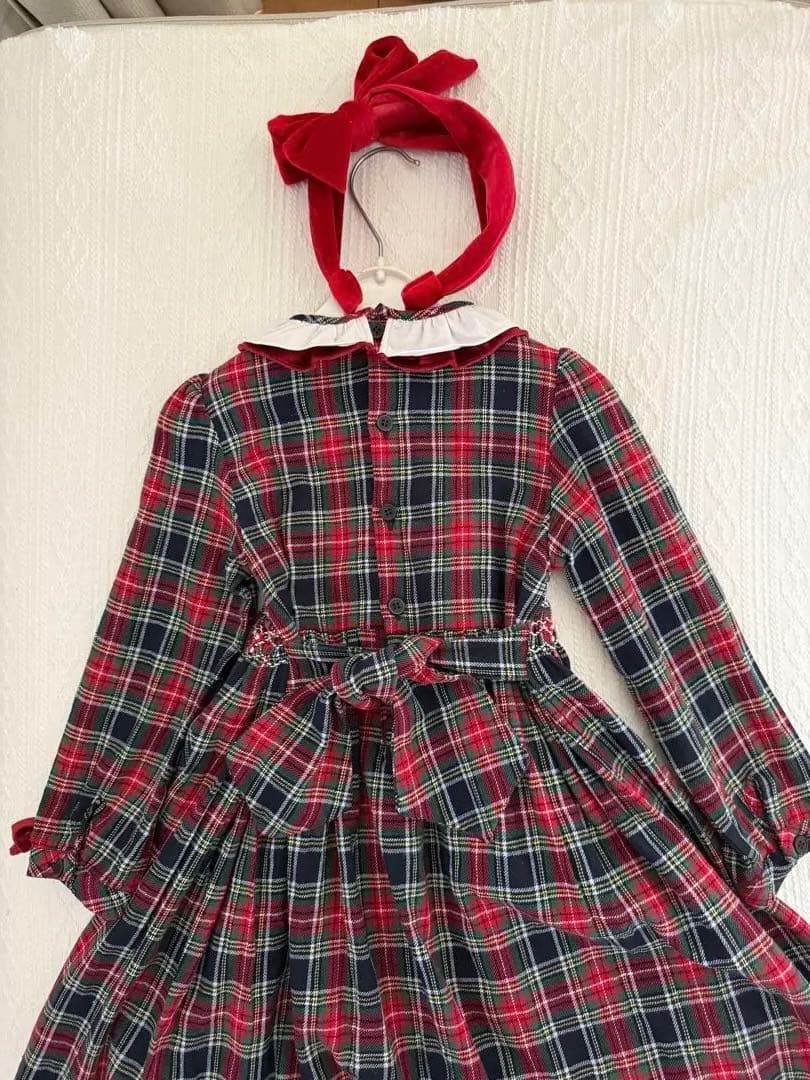 Kidiwi チェック柄長袖ワンピース