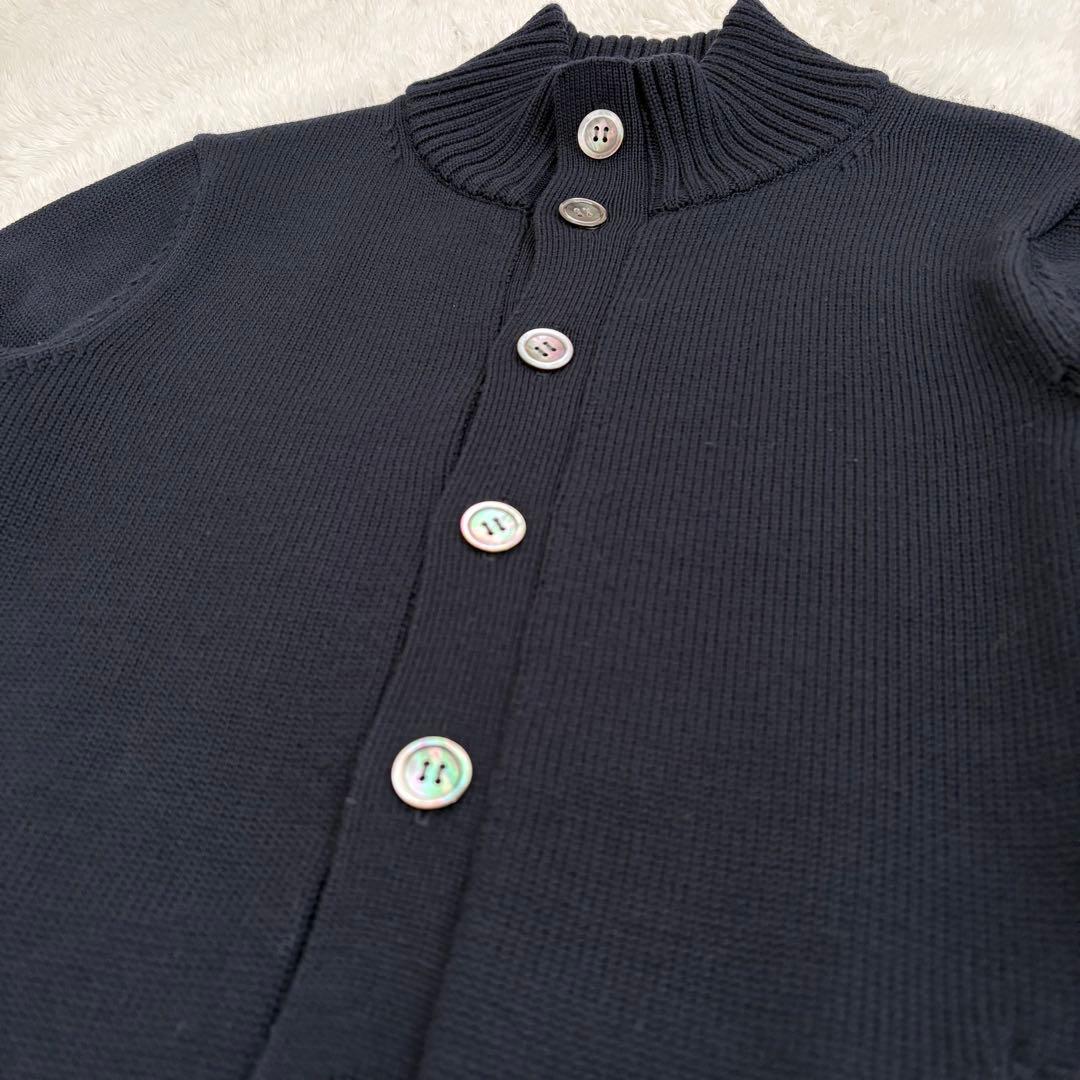 Matthas 鎌倉シャツ 134 スタンドカラーカーディガン M ネイビ