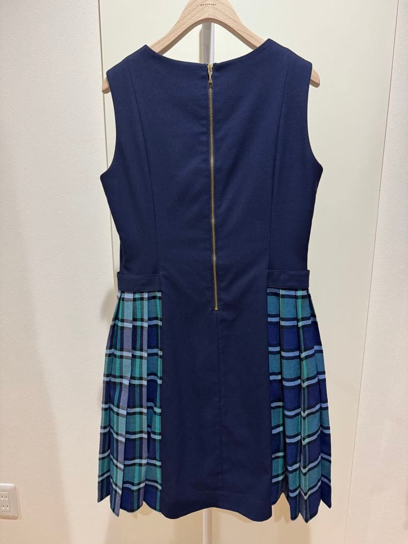 美品 ケイトスペードニューヨーク　チェック切り替えジャンパースカート160㎝