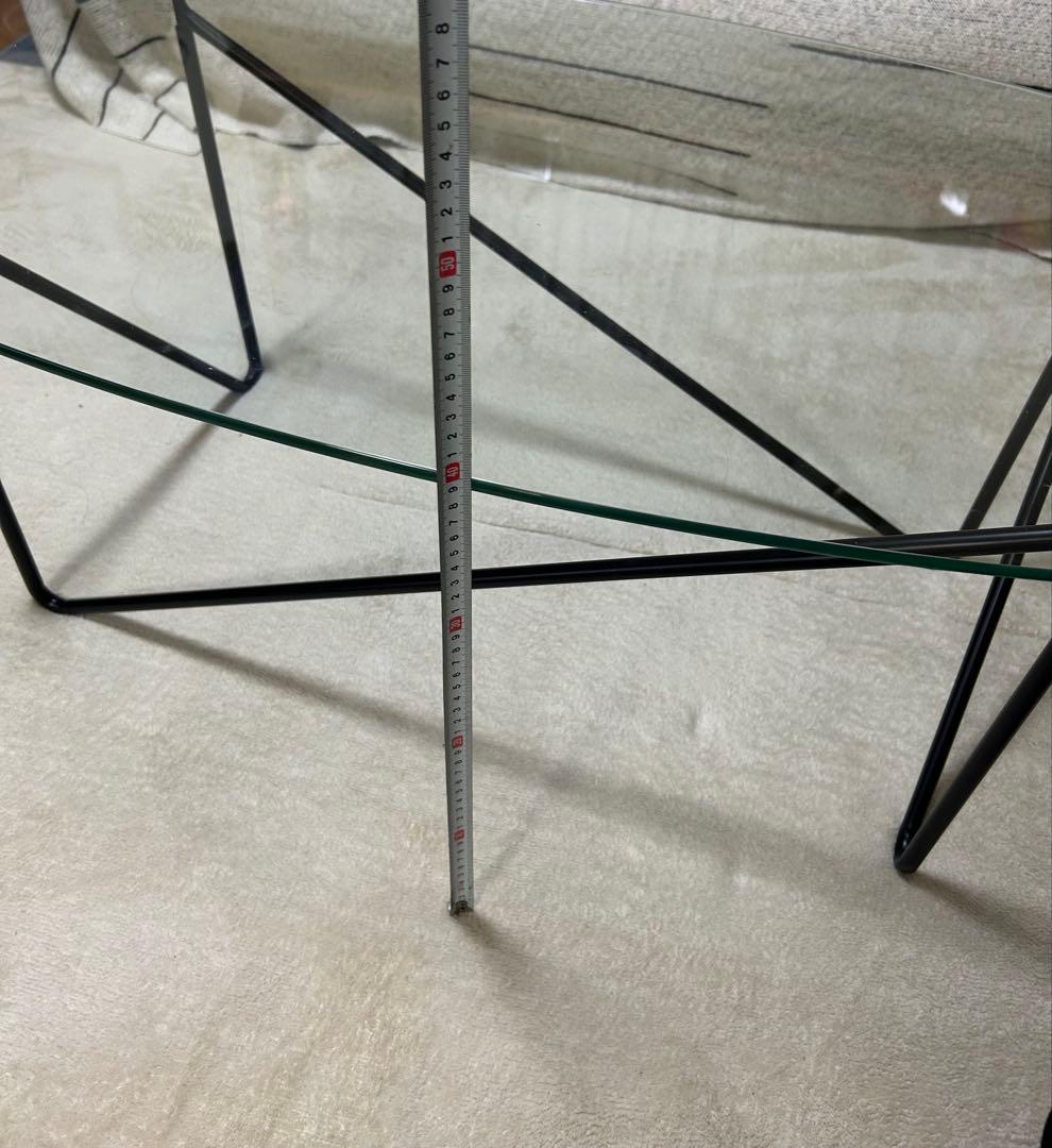 オーバルガラスセンターテーブル