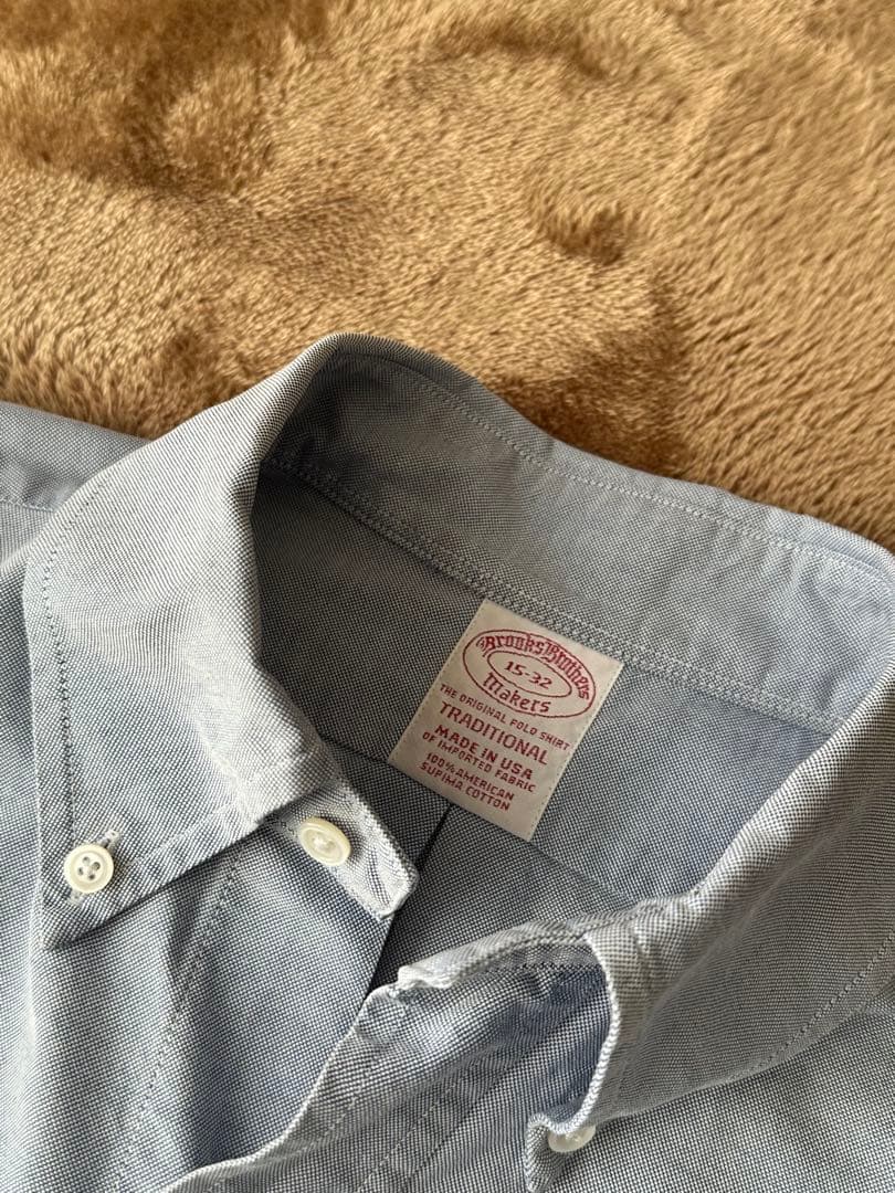 USA メーカーズ　ブルックスブラザーズ サックス　BDシャツ 15-32 L