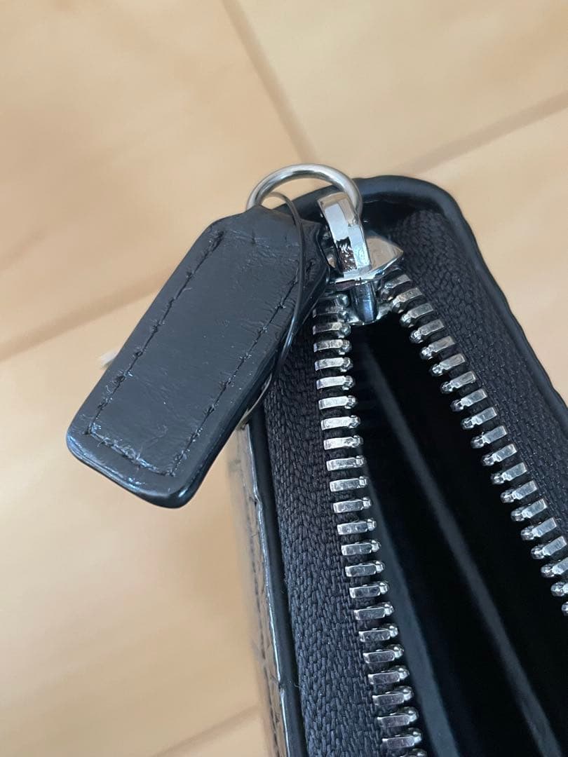 本物クロコダイル一枚革　シャムクロコダイル長財布　ブラック