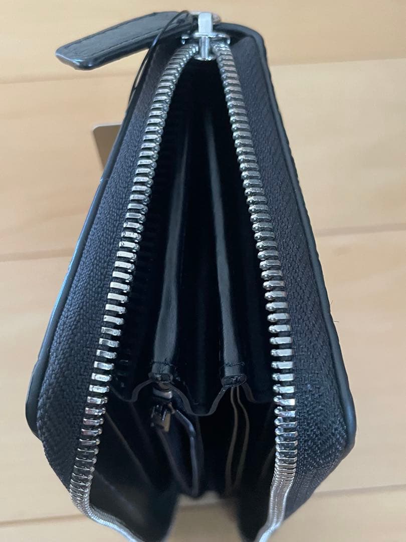 本物クロコダイル一枚革　シャムクロコダイル長財布　ブラック