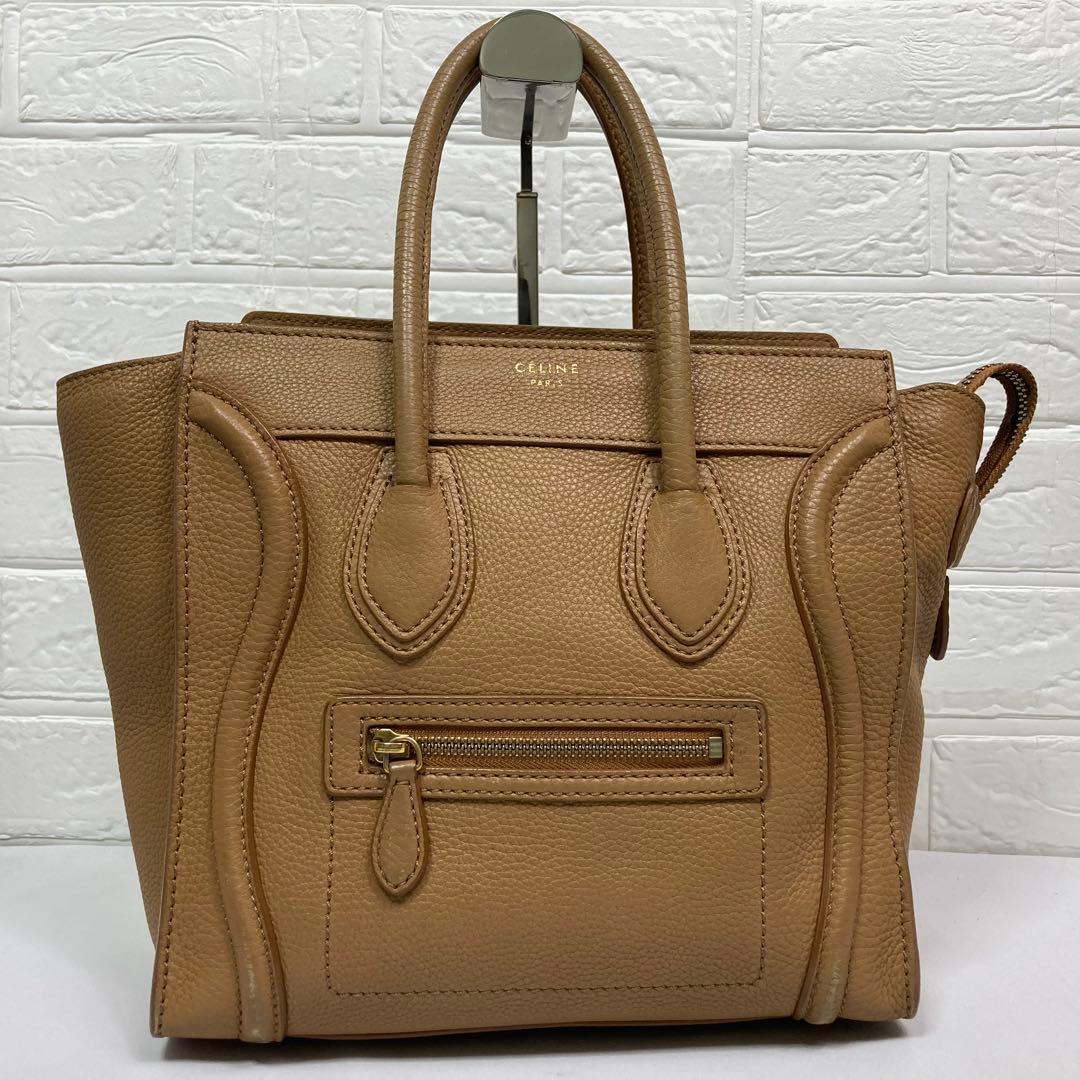 【美品】CELINE セリーヌ　ラゲージマイクロ　キャメル　トートバッグ
