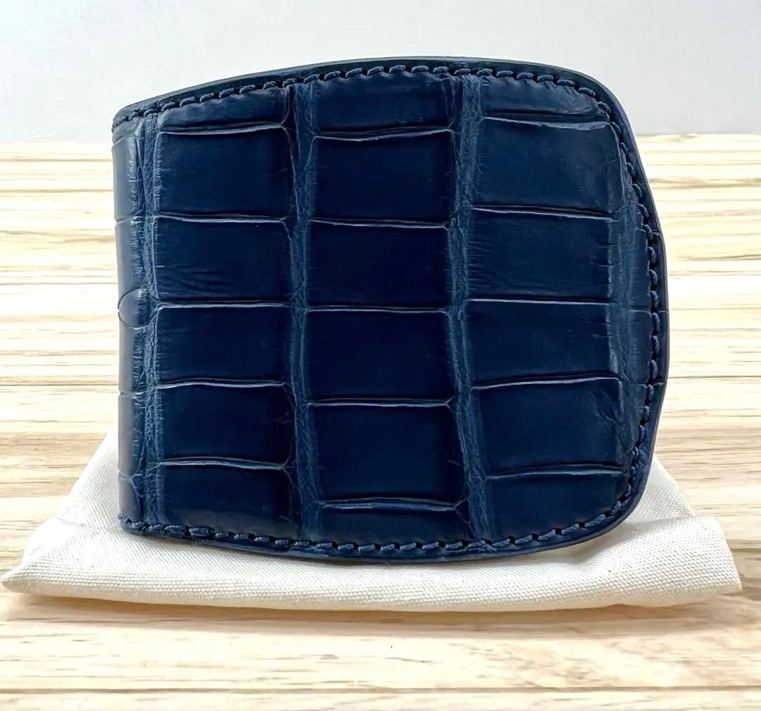 MANIFOLD マニフォールド クロコ型押し 折り財布 レザー