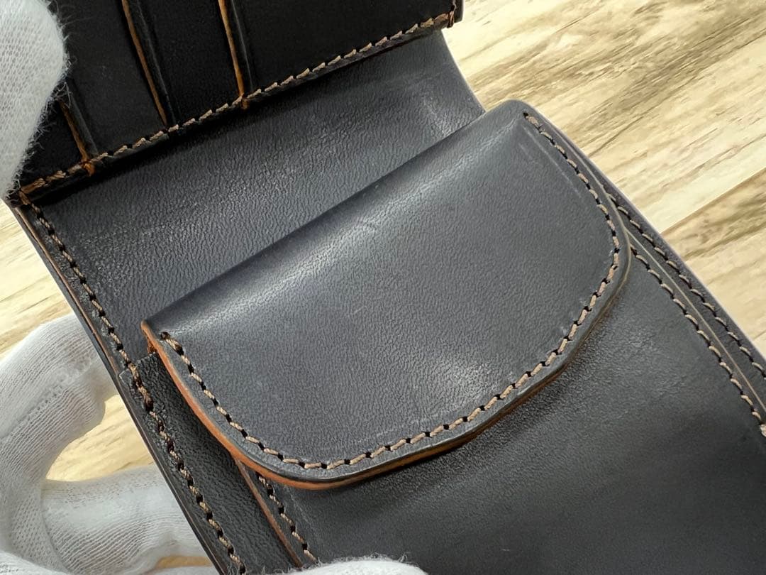 MANIFOLD マニフォールド クロコ型押し 折り財布 レザー