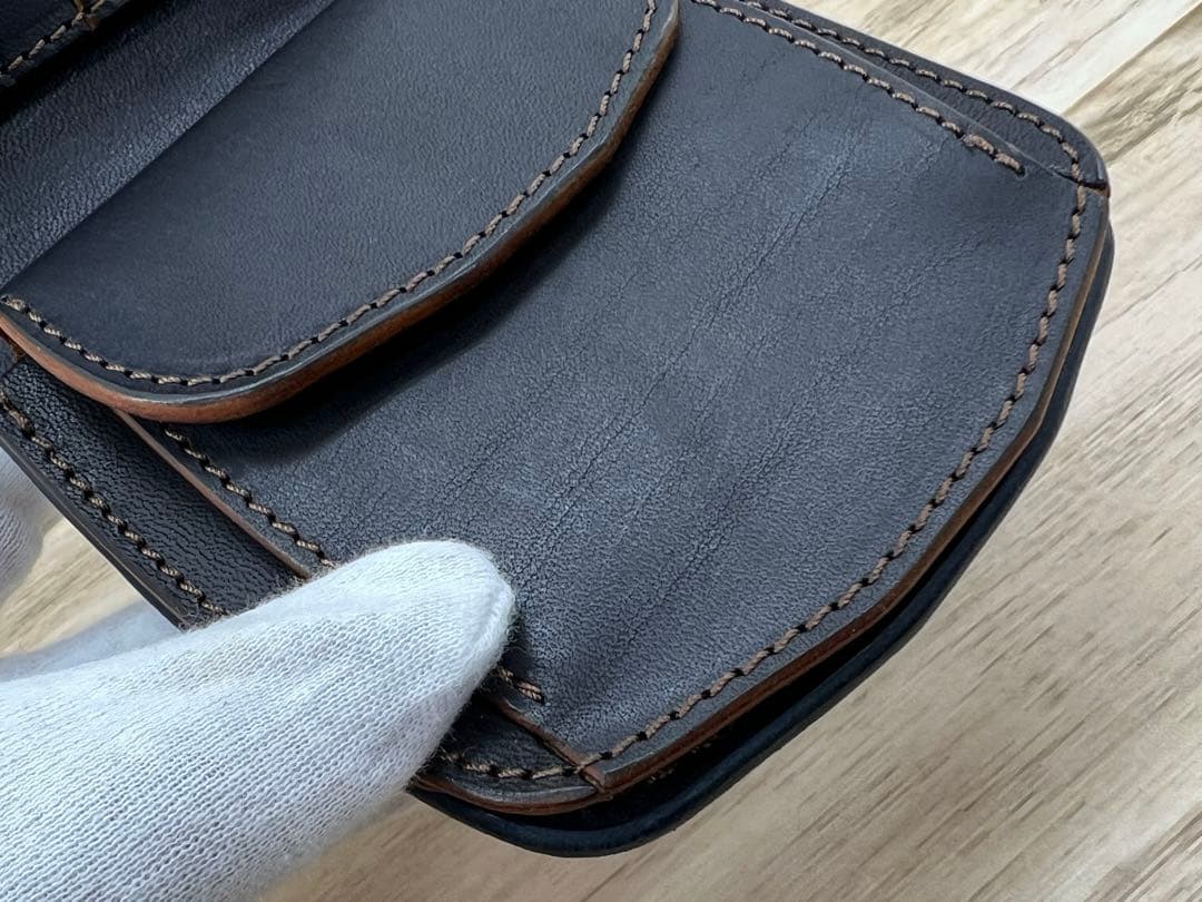 MANIFOLD マニフォールド クロコ型押し 折り財布 レザー